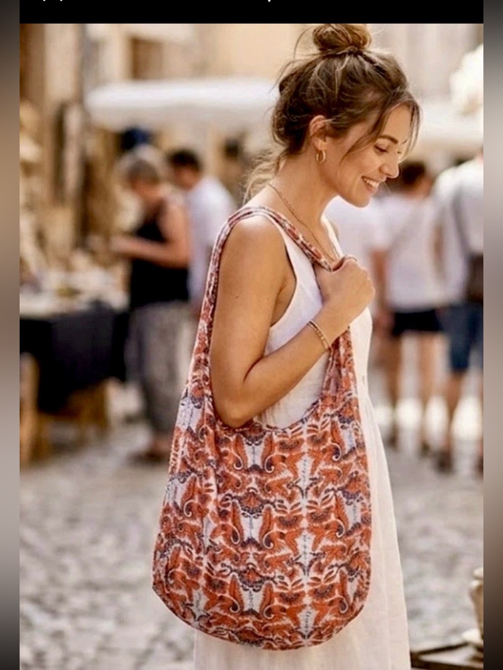 Free People Reusable Cloth Shopping Tote In Paisley Print